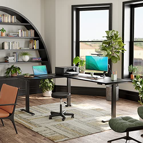 Triple Motor L Shaped Electric Standing Desk Frame, Black (Frame Only) A13728
