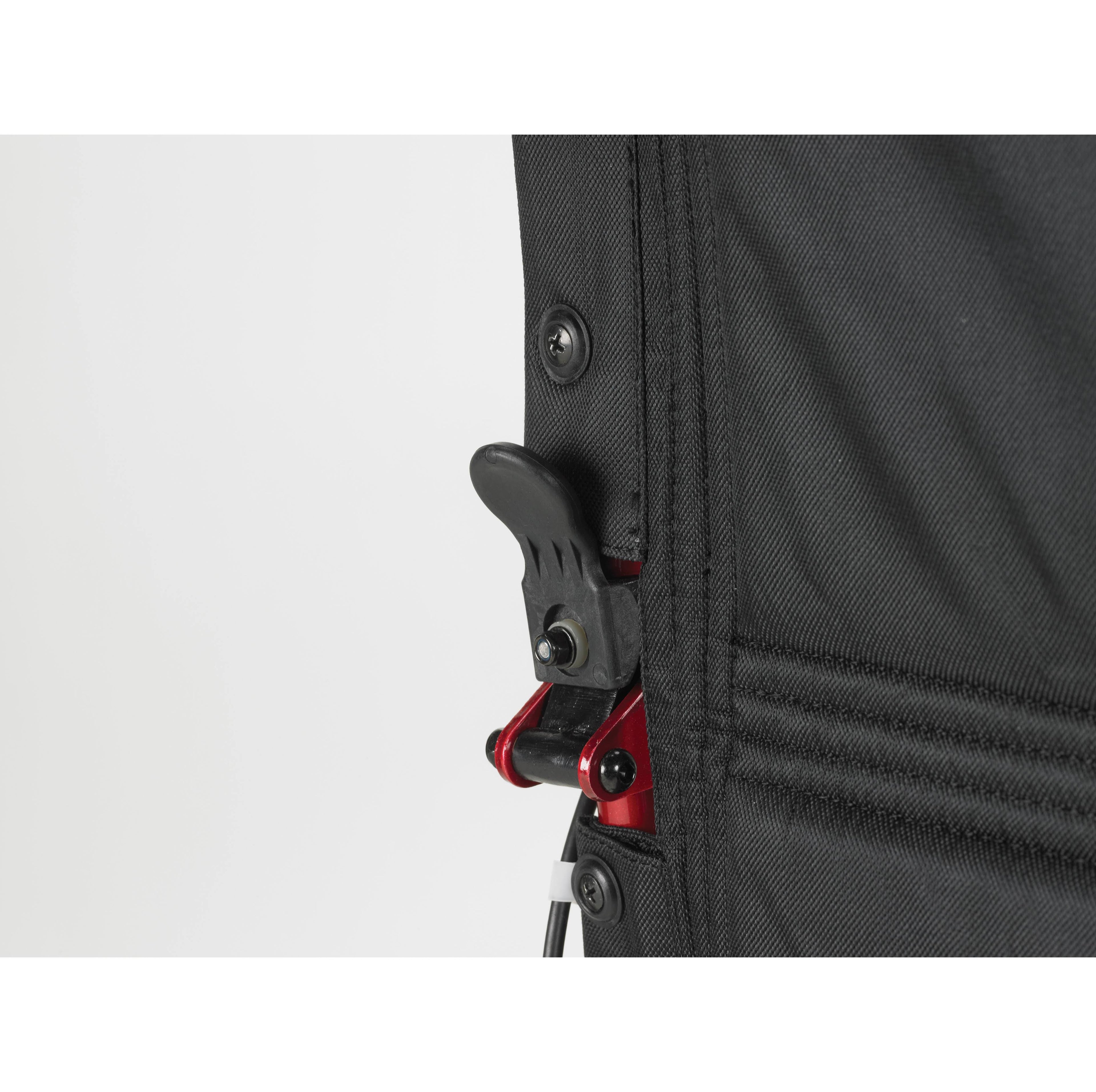 Red/Black Lightweight Transport Wheelchair with Hand Brakes T952