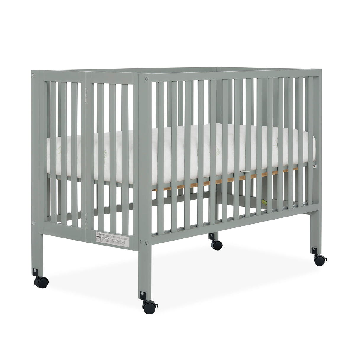 Cool Grey Full-Size Folding Crib Z252