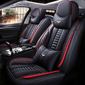 Black Leather 5 Car Seat Covers I363
