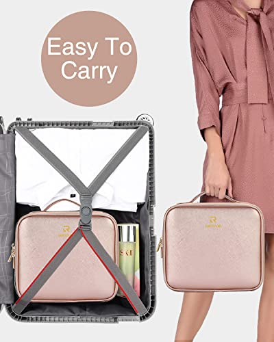 13.8 inches Large Black Cosmetic Case with Adjustable Dividers and Shoulder Strap D986