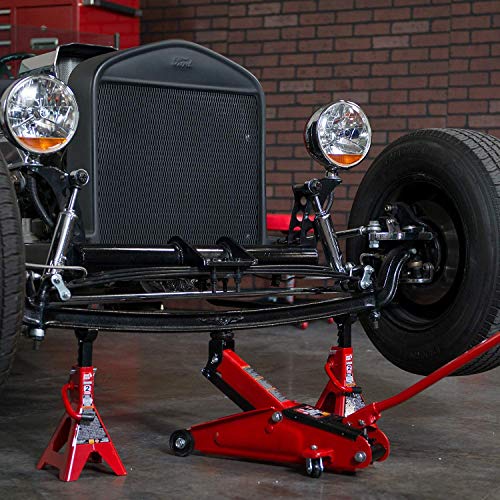 2 Ton Hydraulic Trolley Floor Jack with 2 Jack Stands H84495