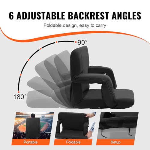 Wide Folding Padded Stadium Seat with Back Support N55277