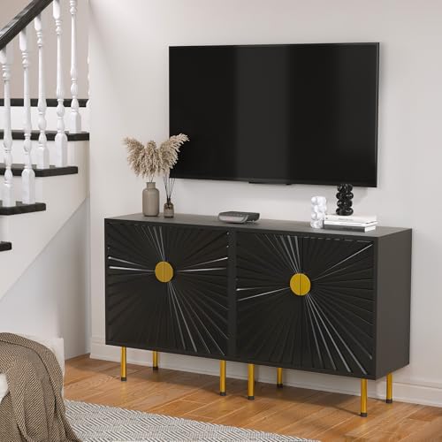 White Accent Storage Cabinet with Gold Handle Set 2 R5102