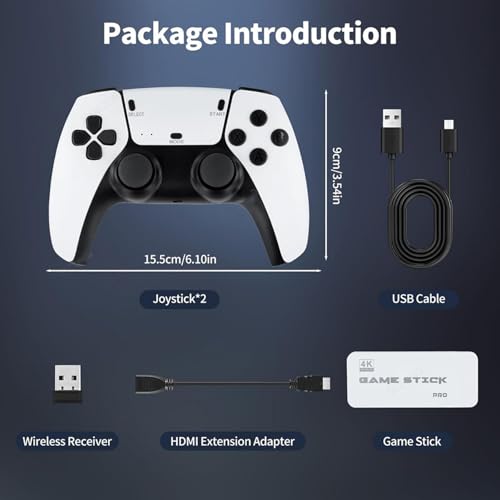 Retro Gaming Console with 20000+ Classic Games, 4K HDMI Output, Dual 2.4G Controllers, 64GB Storage B78271