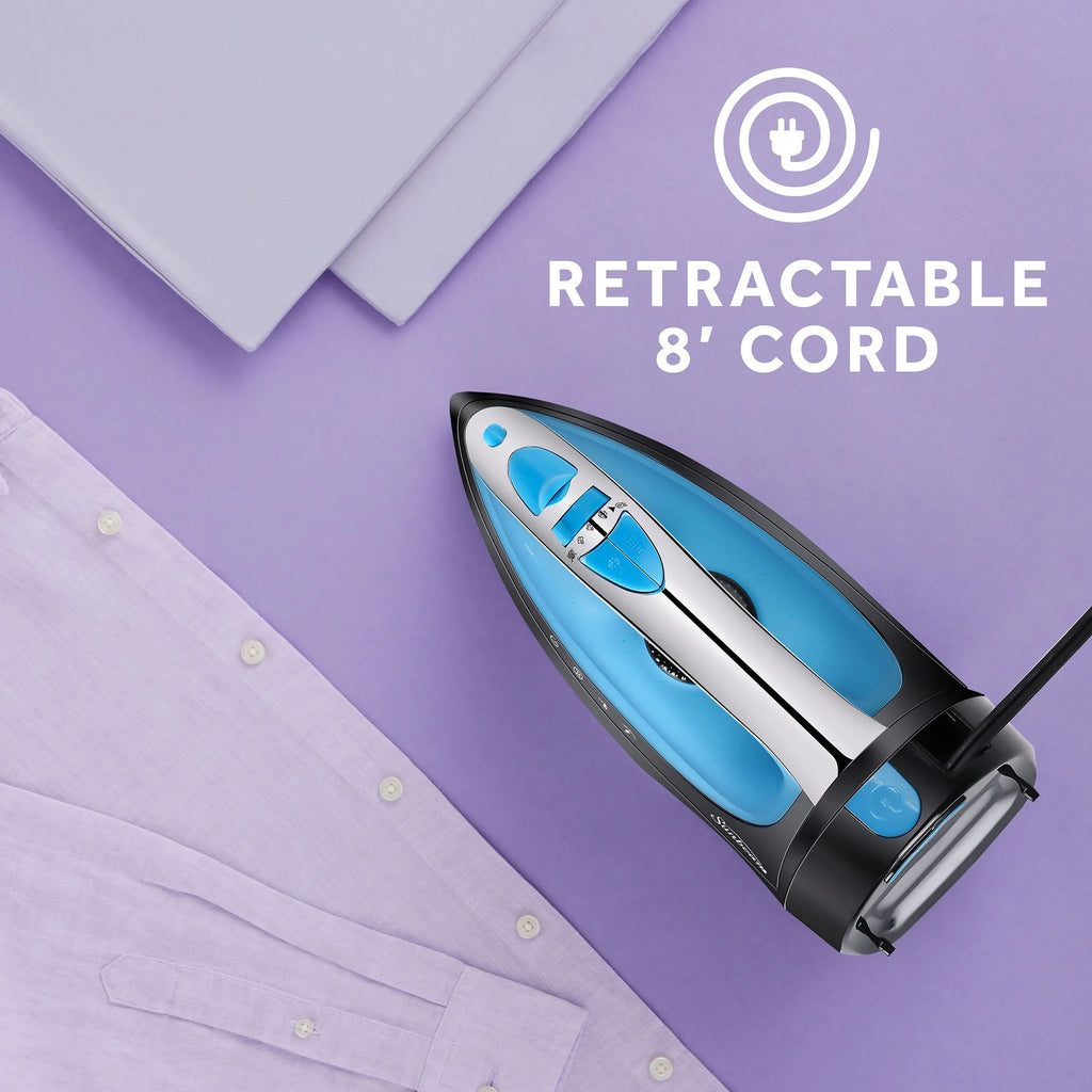 1400W Steammaster Iron with Retractable Cord, Blue and Black Finish Z29359