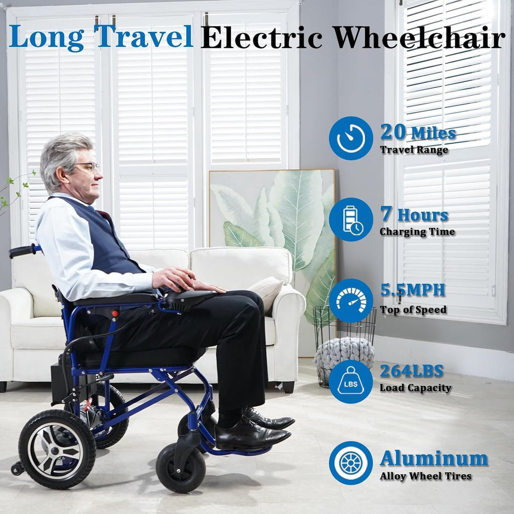 Black Lightweight Foldable Electric Wheelchair F3303
