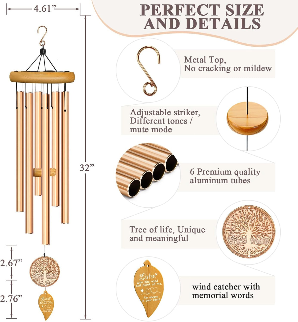 Deep Tone Memorial Wind Chimes N3002