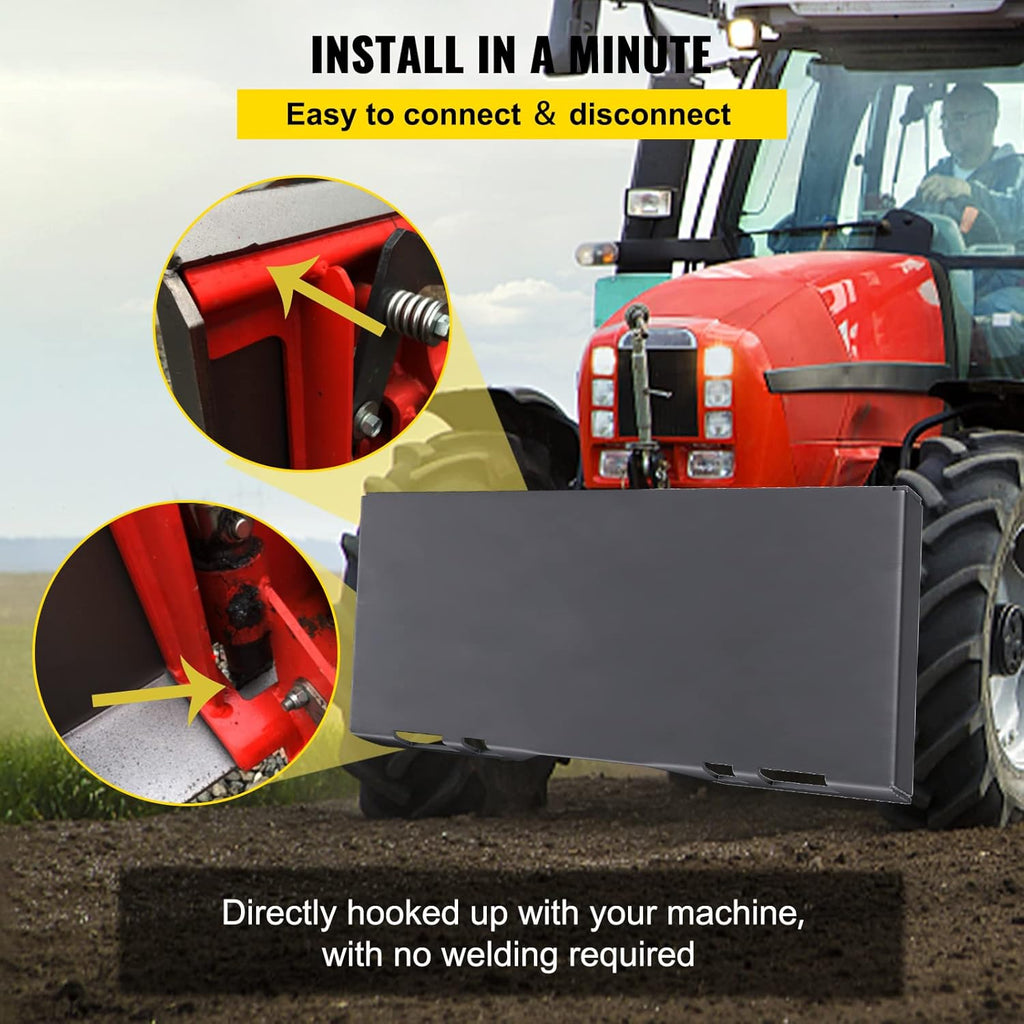 Skid Steer Mount Plate Steel Quick Attachment Loader Plate with 3 Welding Rods (1/2") G344