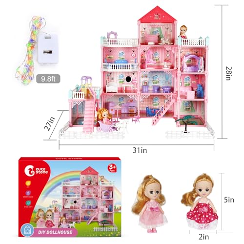 Large Dollhouse with Lights Furniture & Accessories R576