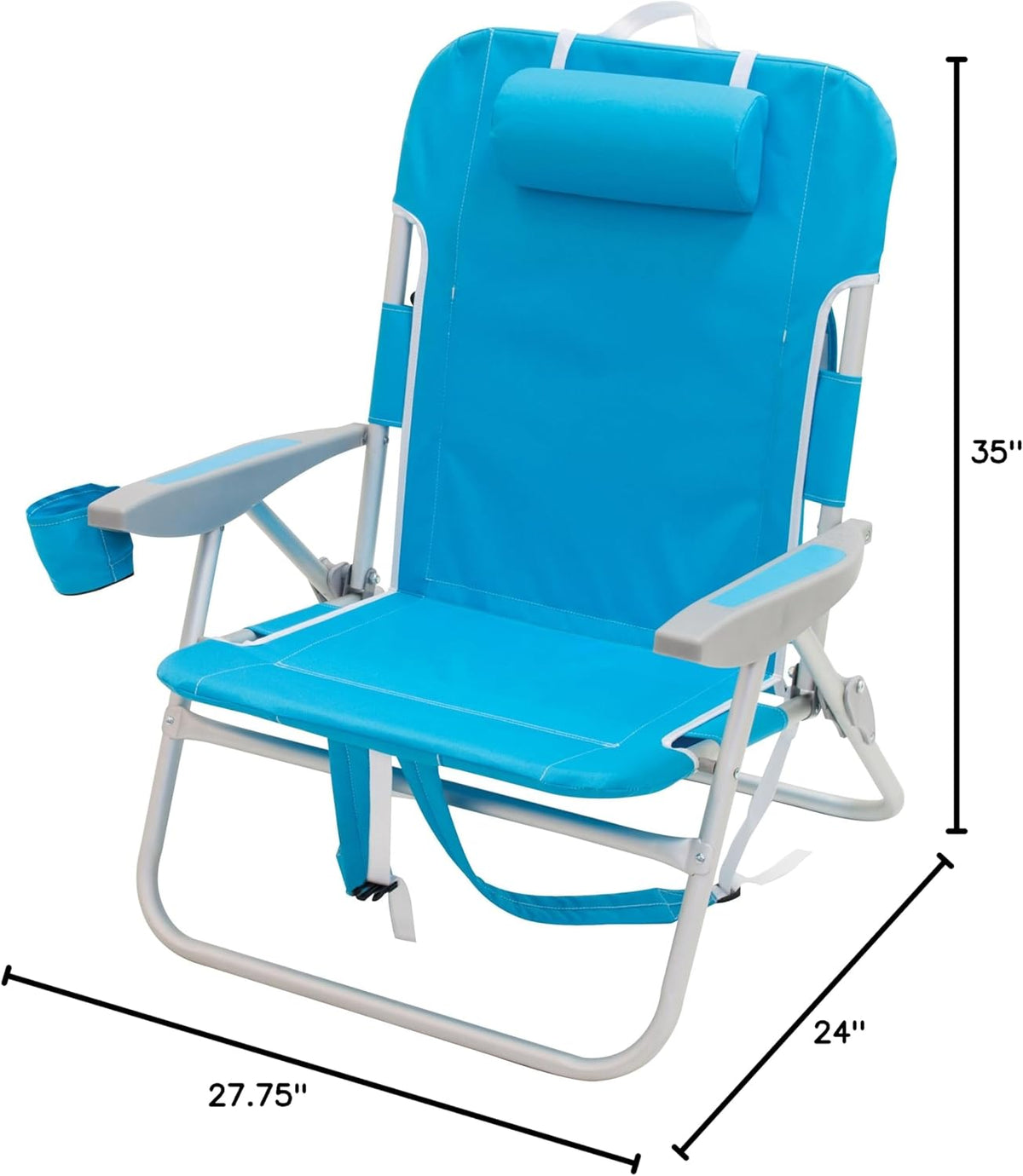 Turquoise & Light Blue Folding Backpack Beach Chair P4436