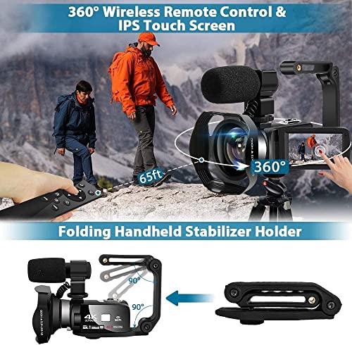 4K 48MP Camcorder with 3" Touch Screen, 2 Batteries, 32GB Card Z65056