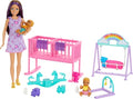 Skipper Doll & Nursery Playset with Accessories, Includes Twin Baby Dolls, 1 Crib, 1 Swing, 1 See-Saw U406045