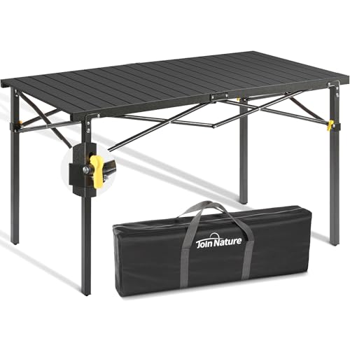 Natural Aluminum Roll-Up Camping Table with Carry Bag R390365