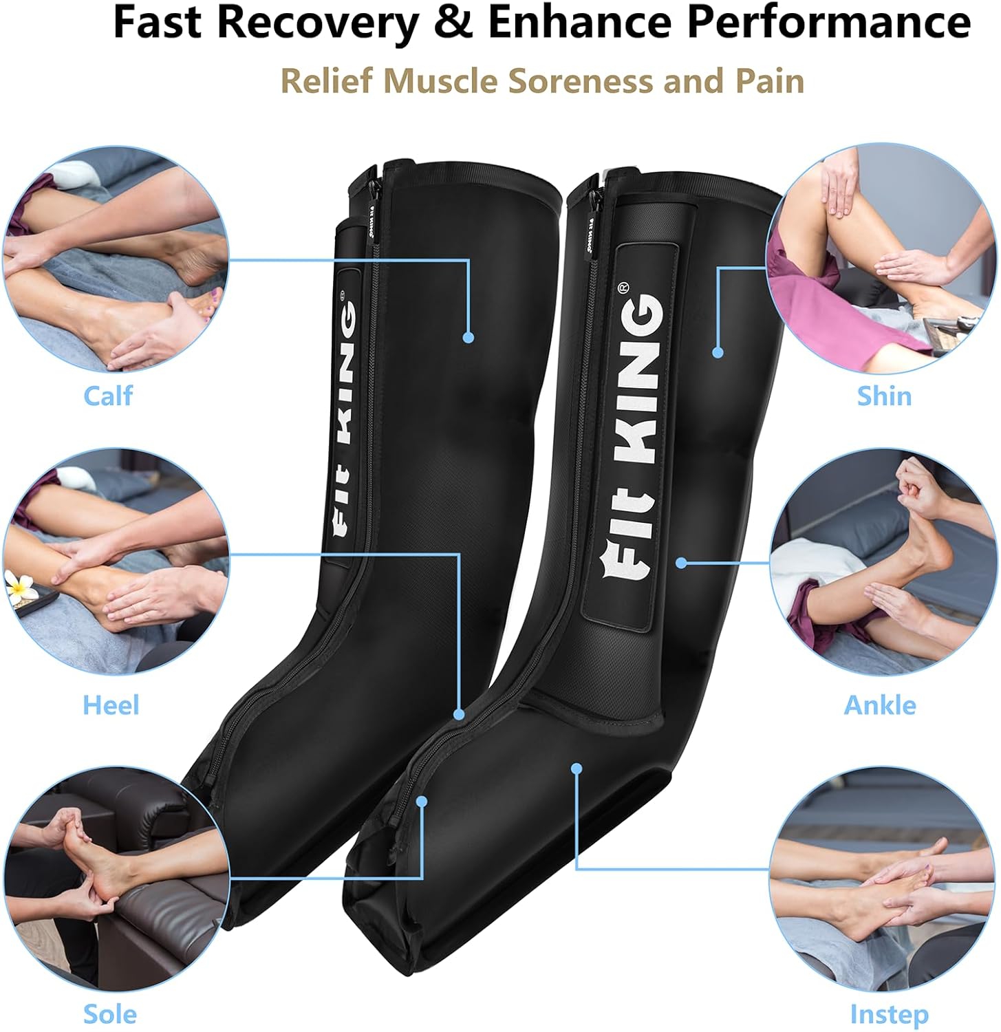 Leg Compression Boots Massager for Foot and Calf Recovery U55579