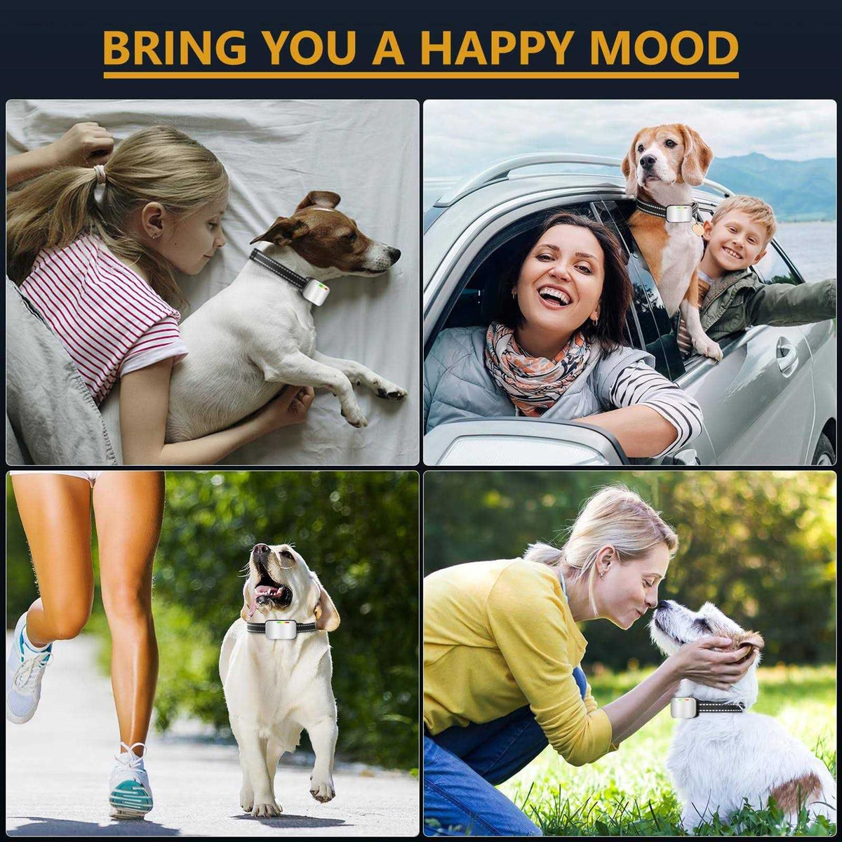 Rechargeable Dog Bark Collar 2 Pack with 4 Adjustable Sensitivity B95611
