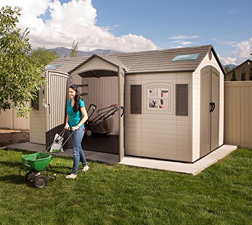 Outdoor Storage Dual Entry Shed, 15 x 8 ft, Desert Sand T399331
