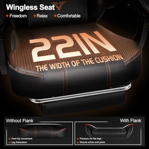 Big and Tall Gaming Chair with Footrest, Ergonomic Computer Chair (Black+Red) S5500
