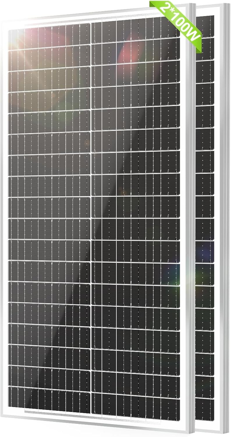 100 Watt 12 BB Monocrystalline Solar Panel 2 Pack F68779