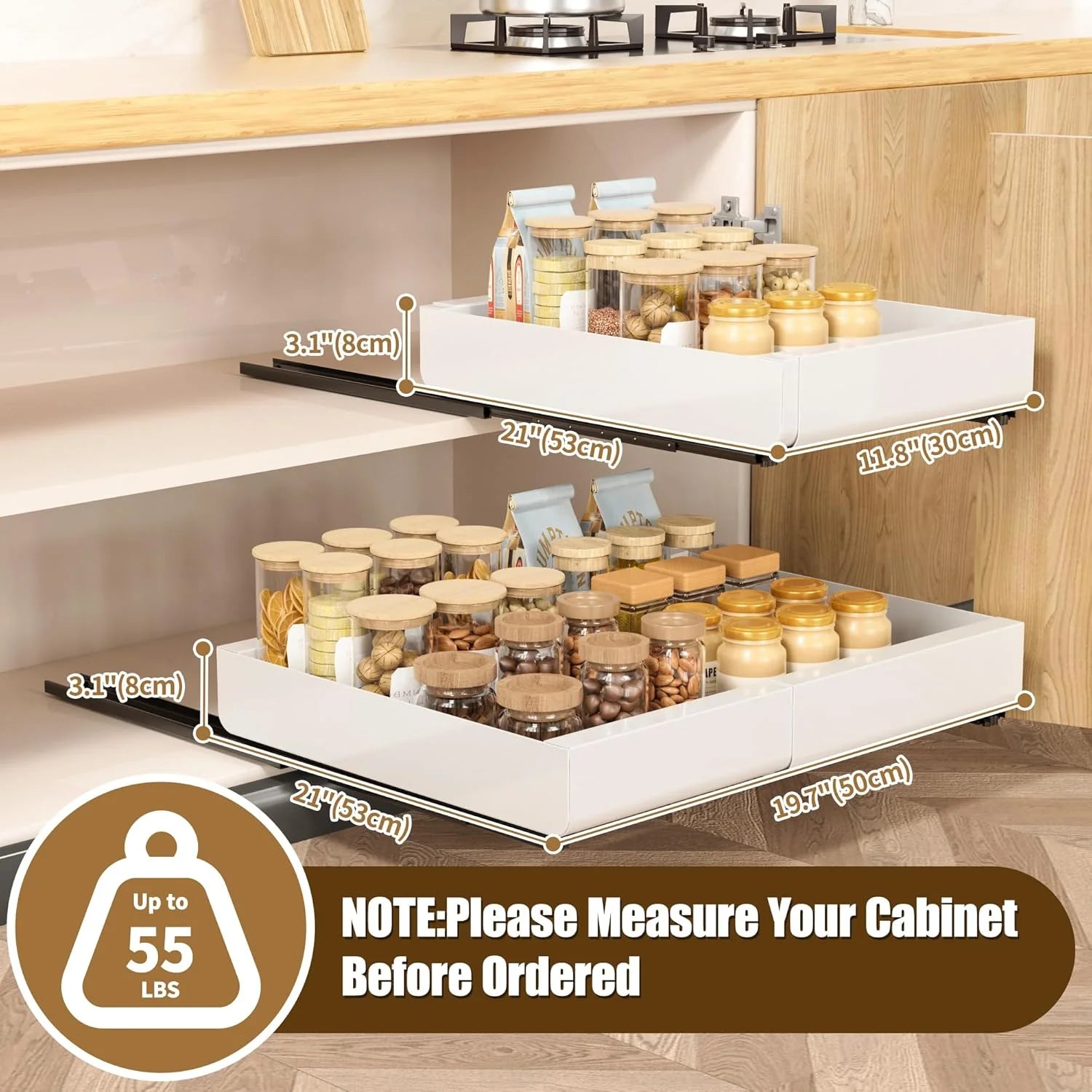 Width Expandable Heavy Duty Slide Out Drawers D783869