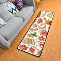 2x6 Feet Gingerbread Cookie Christmas Runner Rug with Rubber Backing X4579