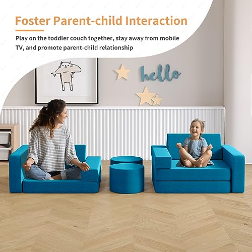 13PCS Modular Kids Play Couch (Blueberry, L) I4581