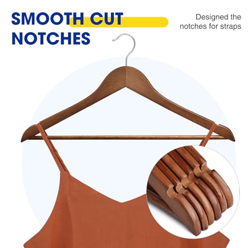 30-Pack Wooden Clothes Hangers with Rotatable Hook B537