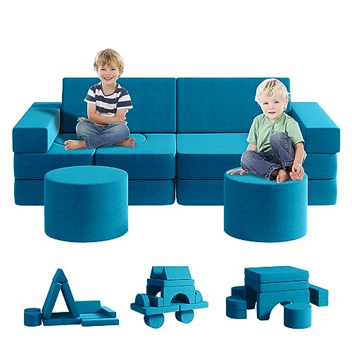 13PCS Modular Kids Play Couch (Blueberry, L) I4581