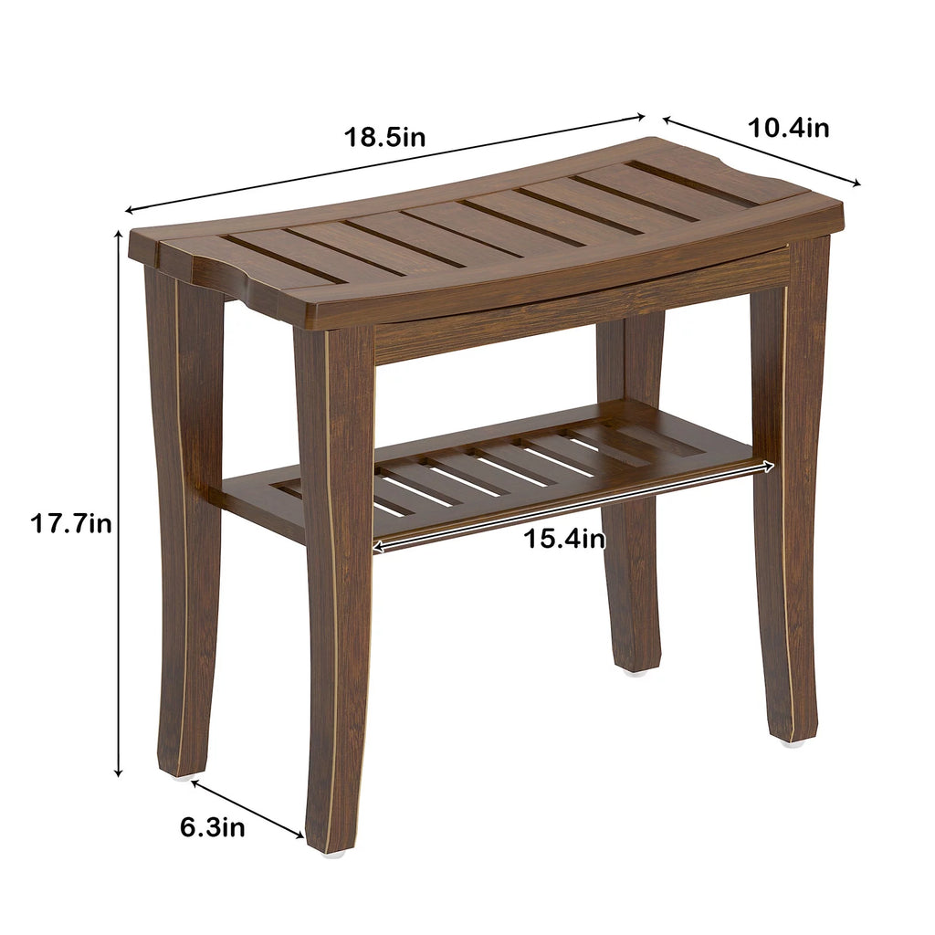 Coffee Bamboo Bathroom Bench P558098
